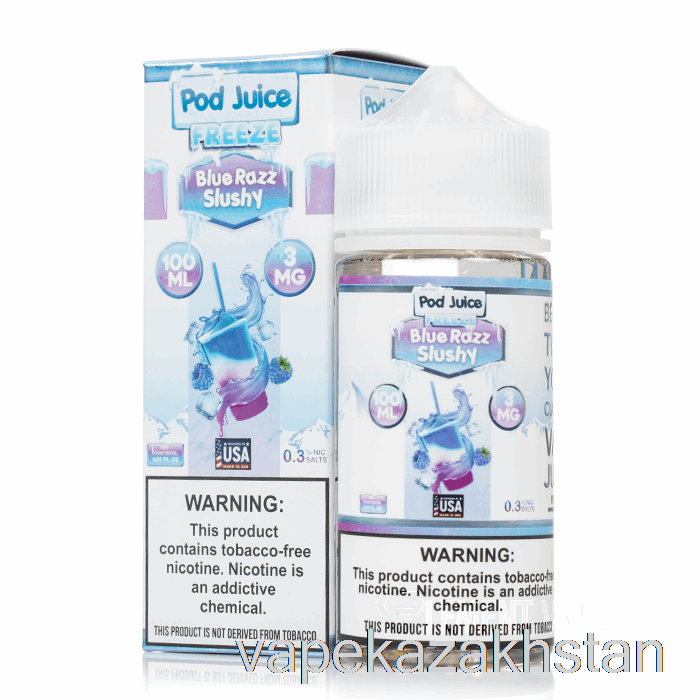 Vape Kazakhstan FREEZE Blue Razz Slushy - Pod Juice - 100mL 6mg